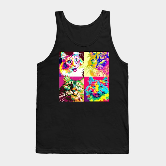 Ragamuffin Pop Art - Cat Lover Gift Tank Top by PawPopArt